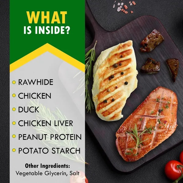 Dog Rawhide Treats with Duck & Chicken