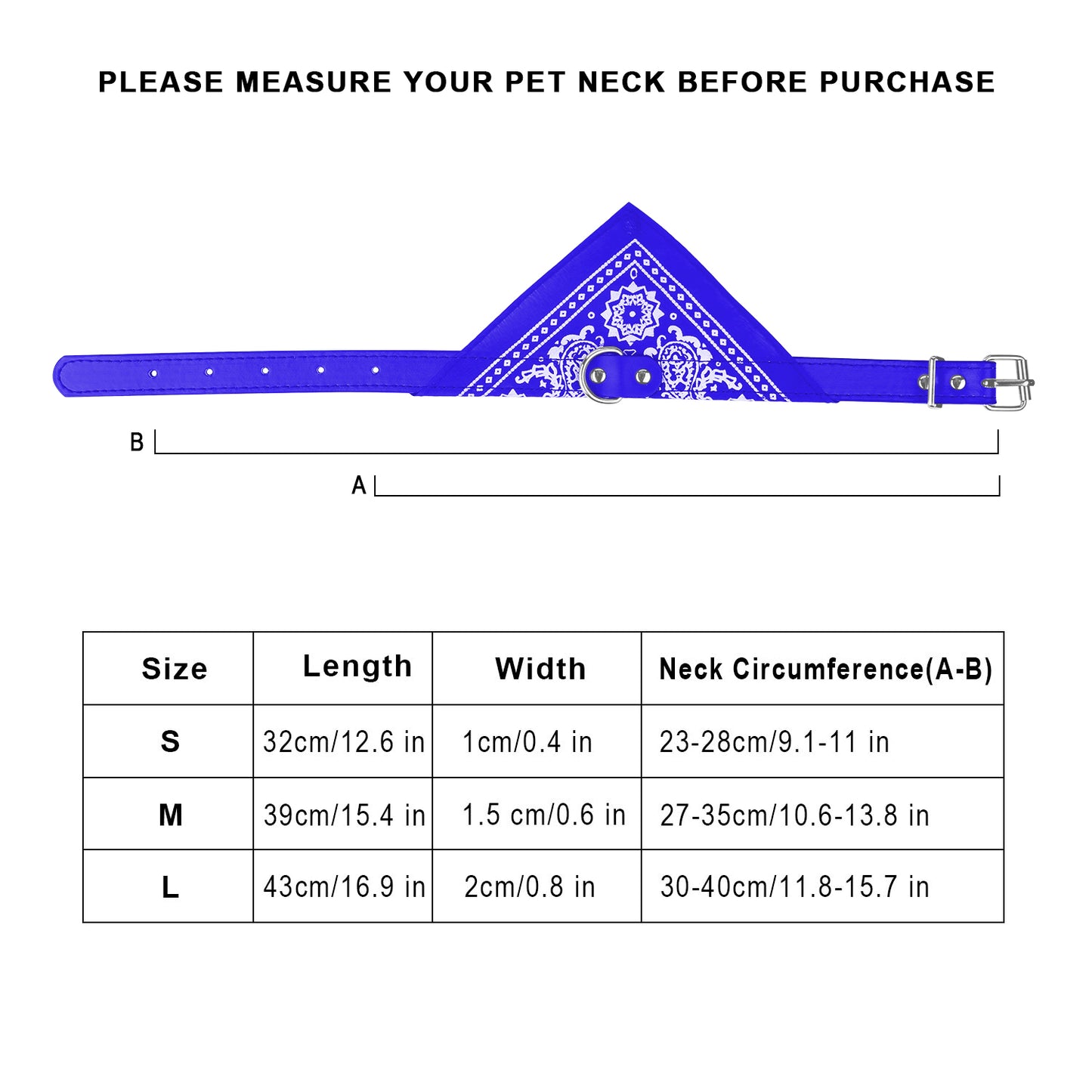 Adjustable Leather Pet Collar with Triangle Bandana