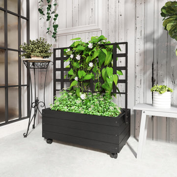Outdoor Planter Wooden Elevated Garden Bed for Garden