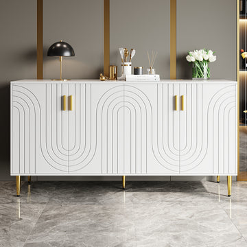 White Sideboard Unique Wave Design