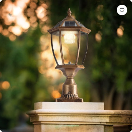 Golden Solar Powered LED Outdoor Lantern