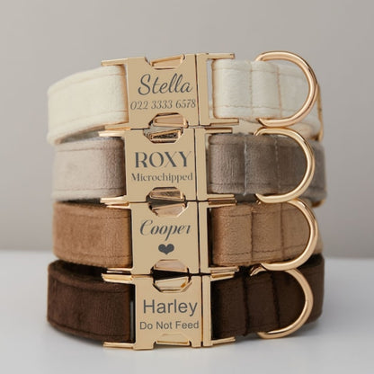 Pet Velvet Personalized Dog Collar & Leash Set