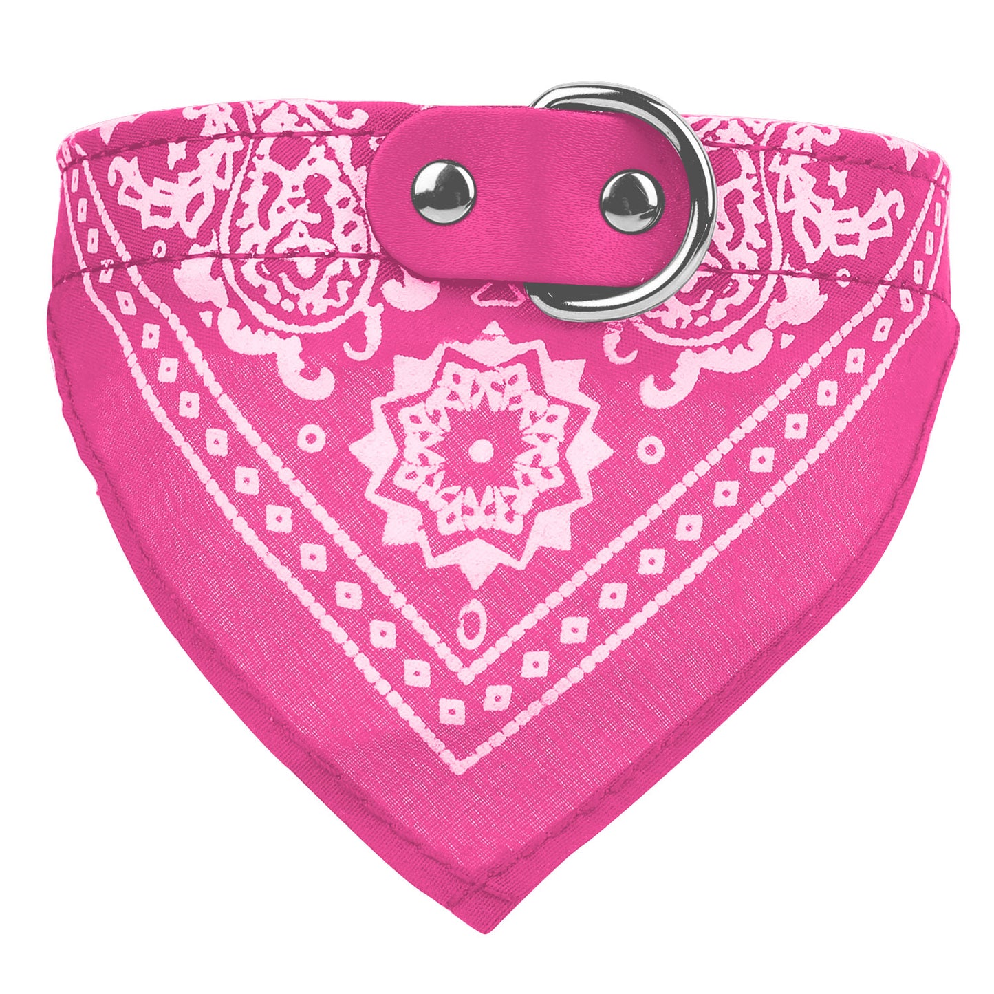 Adjustable Leather Pet Collar with Triangle Bandana